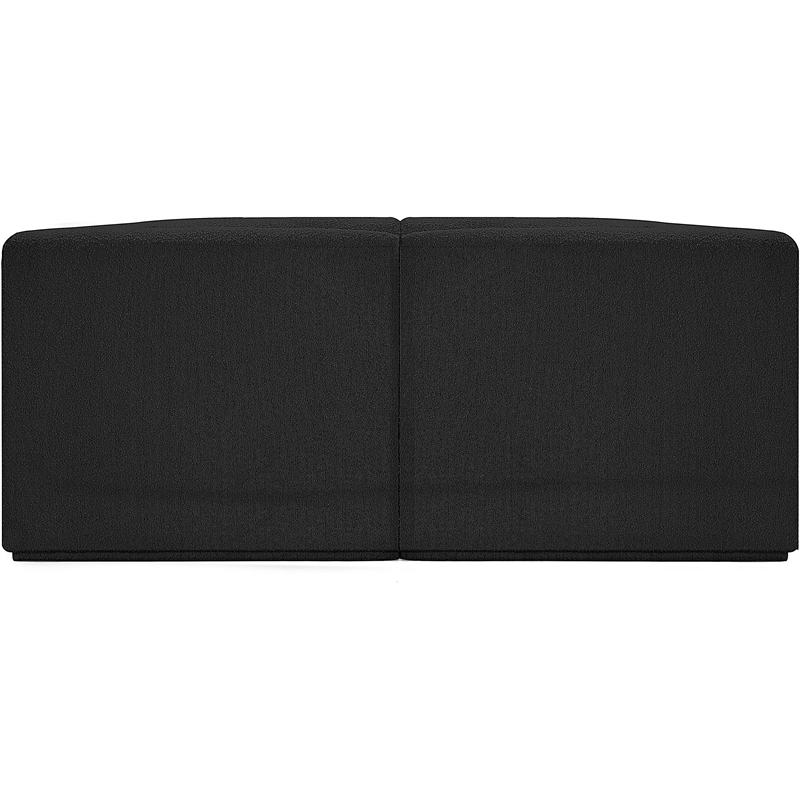 Bowery Hill Contemporary Rich Black Boucle Fabric Modular Sofa