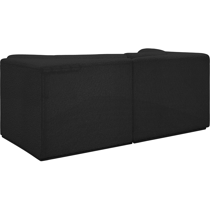 Bowery Hill Contemporary Rich Black Boucle Fabric Modular Sofa