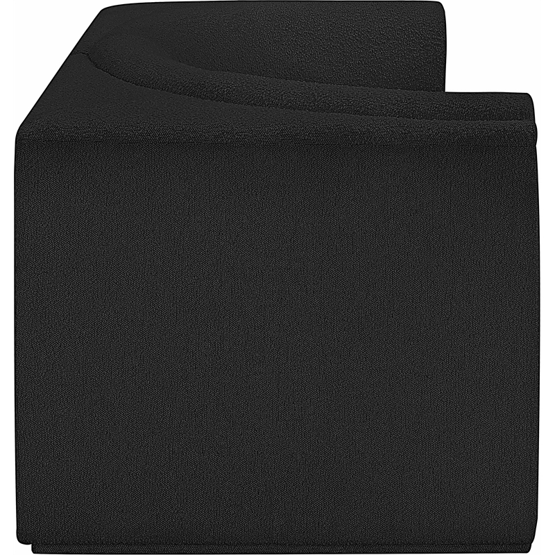 Bowery Hill Contemporary Rich Black Boucle Fabric Modular Sofa