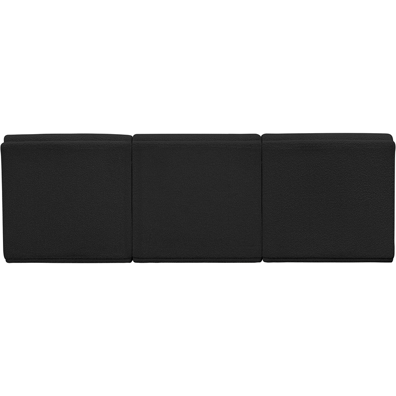 Bowery Hill Contemporary Rich Black Boucle Fabric Modular Sofa