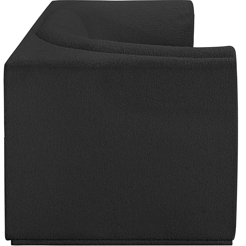 Bowery Hill Contemporary Rich Black Boucle Fabric Modular Sofa