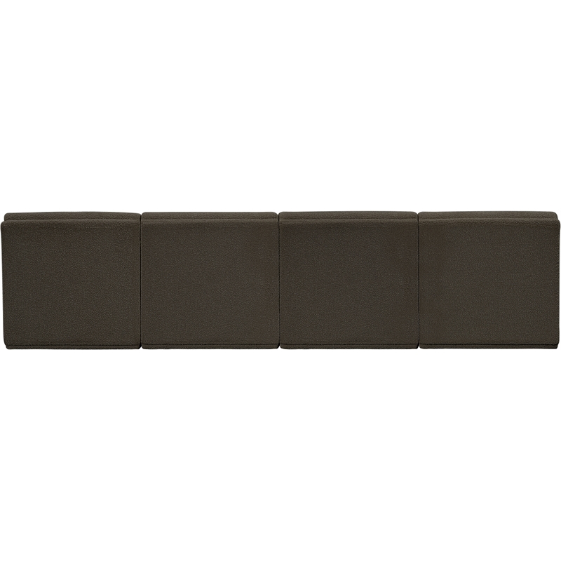 Bowery Hill Contemporary Rich Brown Boucle Fabric Modular Sofa