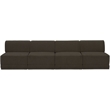 Bowery Hill Contemporary Rich Brown Boucle Fabric Modular Sofa