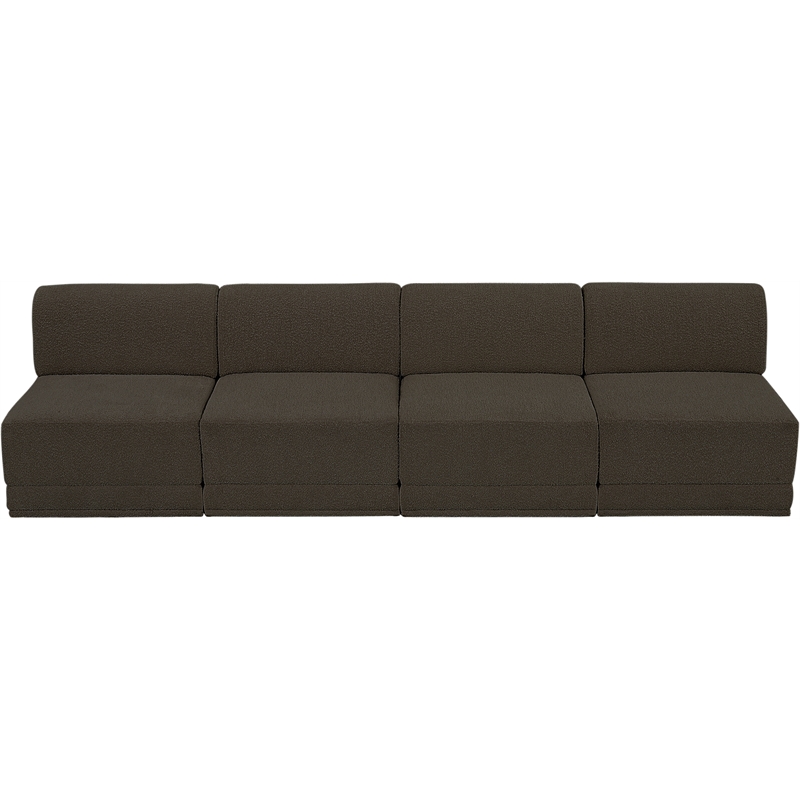 Bowery Hill Contemporary Rich Brown Boucle Fabric Modular Sofa