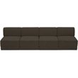 Bowery Hill Contemporary Rich Brown Boucle Fabric Modular Sofa