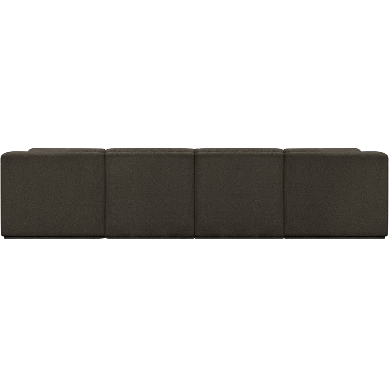 Bowery Hill Contemporary Rich Brown Boucle Fabric Modular Sofa