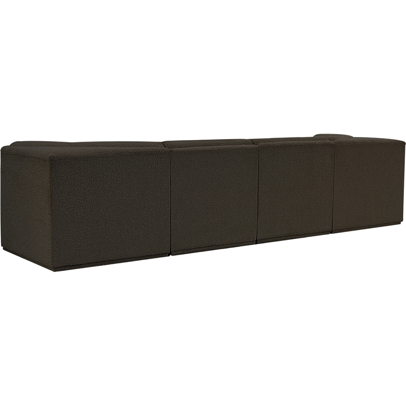 Bowery Hill Contemporary Rich Brown Boucle Fabric Modular Sofa