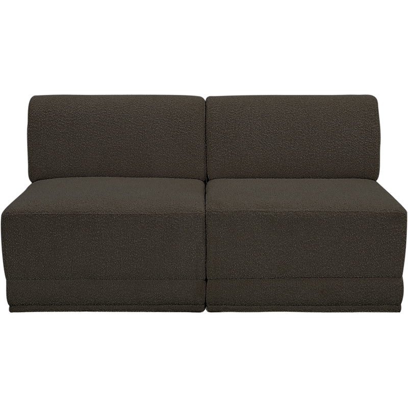 Bowery Hill Contemporary Rich Brown Boucle Fabric Modular Sofa
