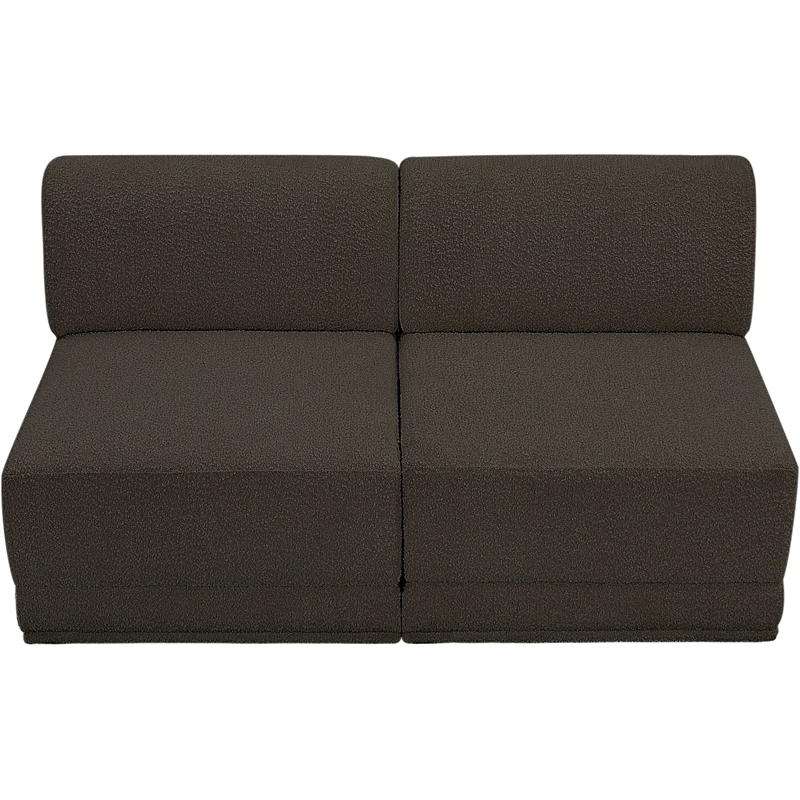 Bowery Hill Contemporary Rich Brown Boucle Fabric Modular Sofa