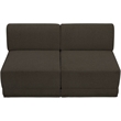 Bowery Hill Contemporary Rich Brown Boucle Fabric Modular Sofa