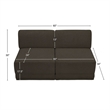 Bowery Hill Contemporary Rich Brown Boucle Fabric Modular Sofa