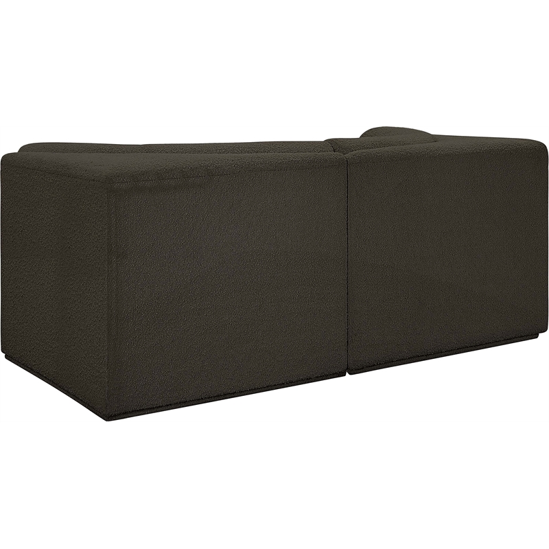 Bowery Hill Contemporary Rich Brown Boucle Fabric Modular Sofa