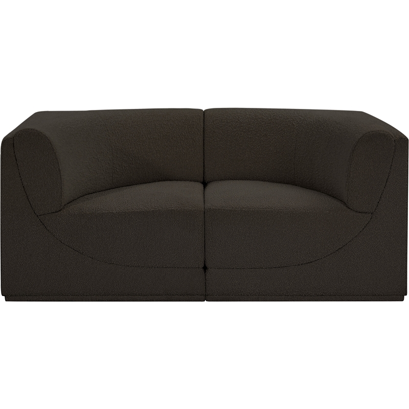 Bowery Hill Contemporary Rich Brown Boucle Fabric Modular Sofa
