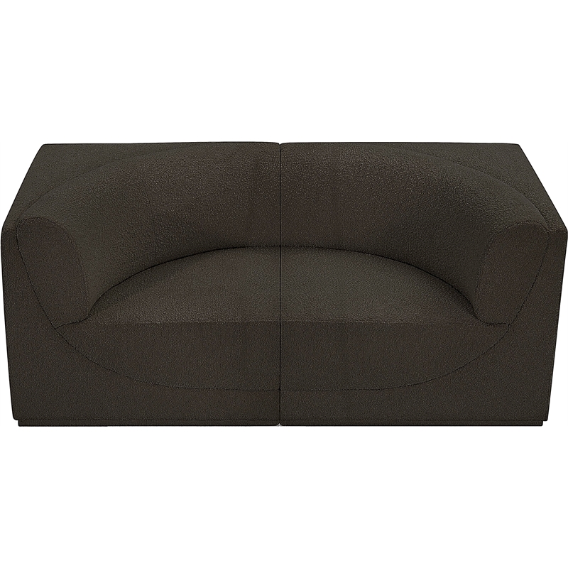 Bowery Hill Contemporary Rich Brown Boucle Fabric Modular Sofa
