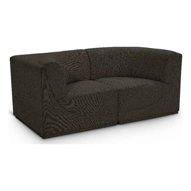 Bowery Hill Contemporary Rich Brown Boucle Fabric Modular Sofa