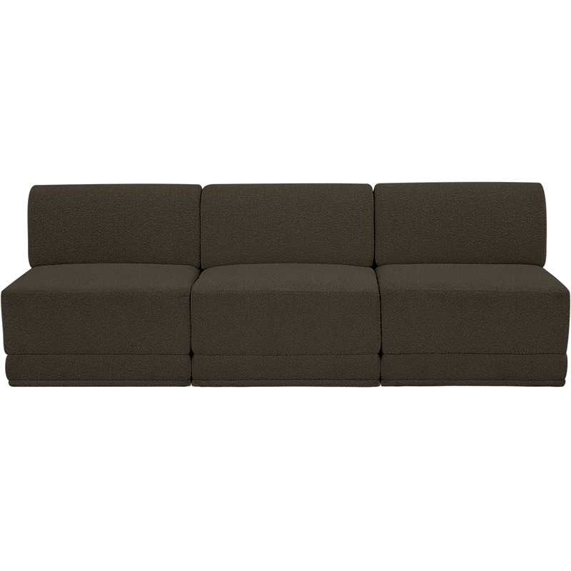 Bowery Hill Contemporary Rich Brown Boucle Fabric Modular Sofa