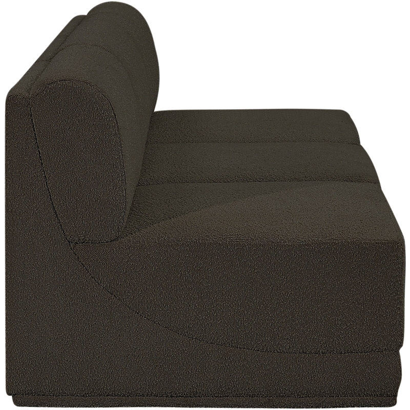 Bowery Hill Contemporary Rich Brown Boucle Fabric Modular Sofa