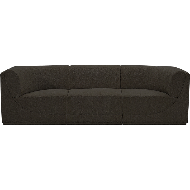 Bowery Hill Contemporary Rich Brown Boucle Fabric Modular Sofa