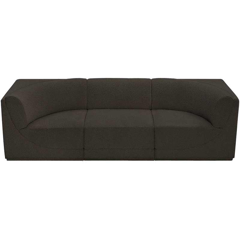 Bowery Hill Contemporary Rich Brown Boucle Fabric Modular Sofa