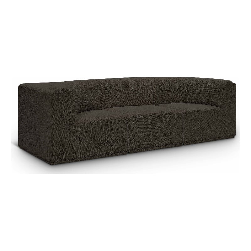 Bowery Hill Contemporary Rich Brown Boucle Fabric Modular Sofa