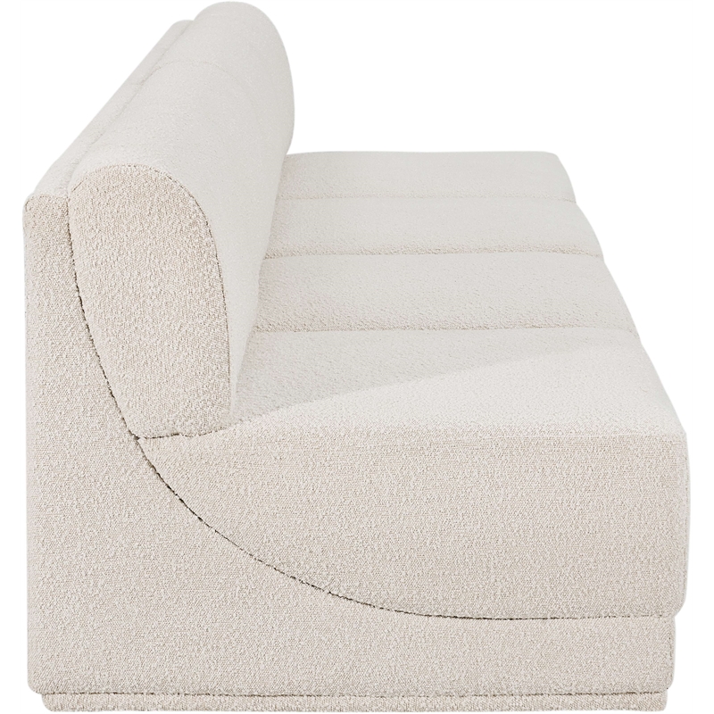 Bowery Hill Contemporary Rich Cream Boucle Fabric Modular Sofa