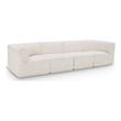 Bowery Hill Contemporary Rich Cream Boucle Fabric Modular Sofa