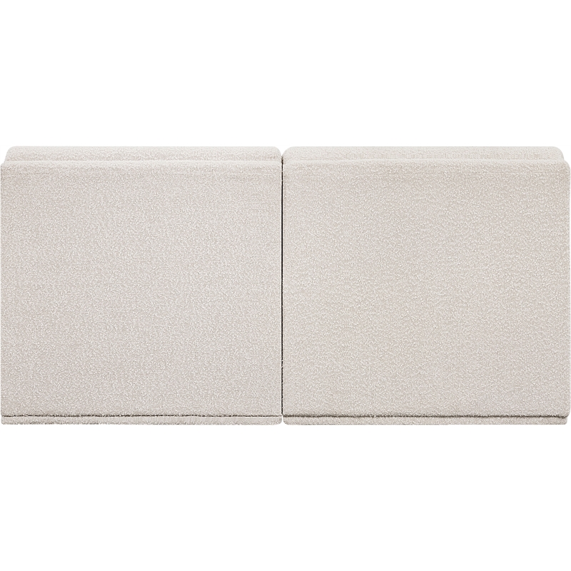 Bowery Hill Contemporary Rich Cream Boucle Fabric Modular Sofa