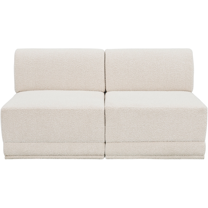 Bowery Hill Contemporary Rich Cream Boucle Fabric Modular Sofa