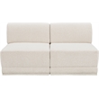 Bowery Hill Contemporary Rich Cream Boucle Fabric Modular Sofa