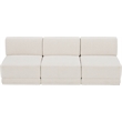 Bowery Hill Contemporary Rich Cream Boucle Fabric Modular Sofa