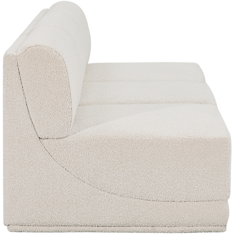 Bowery Hill Contemporary Rich Cream Boucle Fabric Modular Sofa