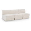 Bowery Hill Contemporary Rich Cream Boucle Fabric Modular Sofa