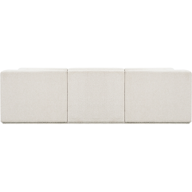 Bowery Hill Contemporary Rich Cream Boucle Fabric Modular Sofa