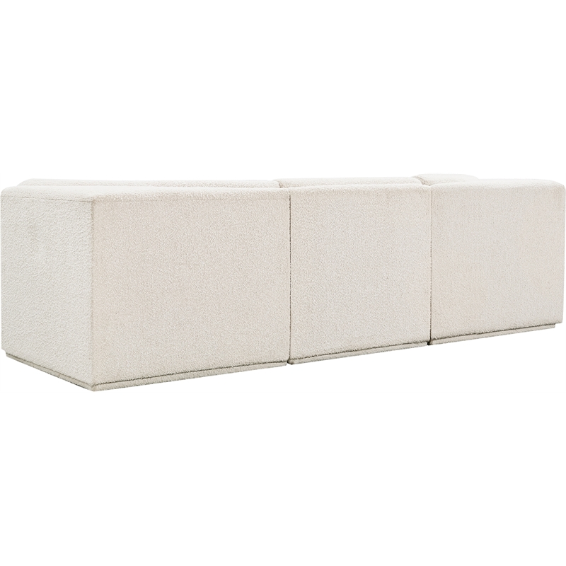 Bowery Hill Contemporary Rich Cream Boucle Fabric Modular Sofa