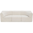 Bowery Hill Contemporary Rich Cream Boucle Fabric Modular Sofa