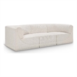Bowery Hill Contemporary Rich Cream Boucle Fabric Modular Sofa