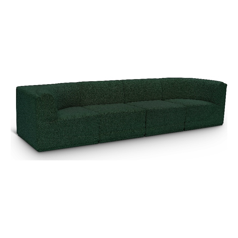 Bowery Hill Contemporary Rich Green Boucle Fabric Modular Sofa