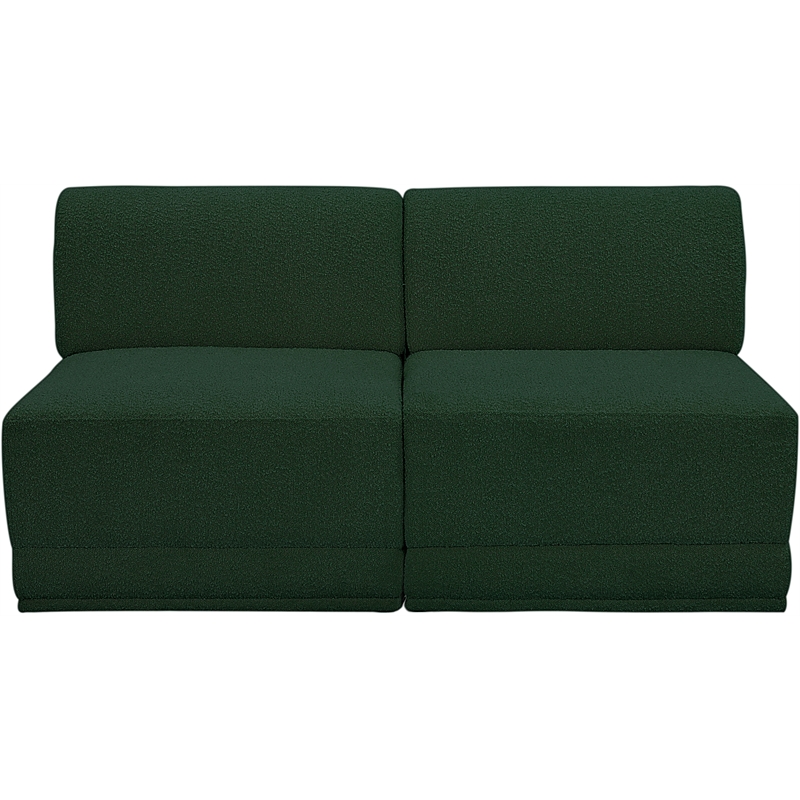 Bowery Hill Contemporary Rich Green Boucle Fabric Modular Sofa