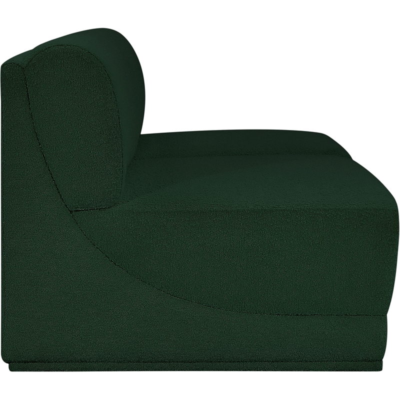 Bowery Hill Contemporary Rich Green Boucle Fabric Modular Sofa
