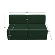 Bowery Hill Contemporary Rich Green Boucle Fabric Modular Sofa