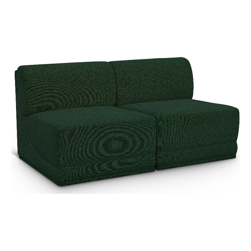 Bowery Hill Contemporary Rich Green Boucle Fabric Modular Sofa