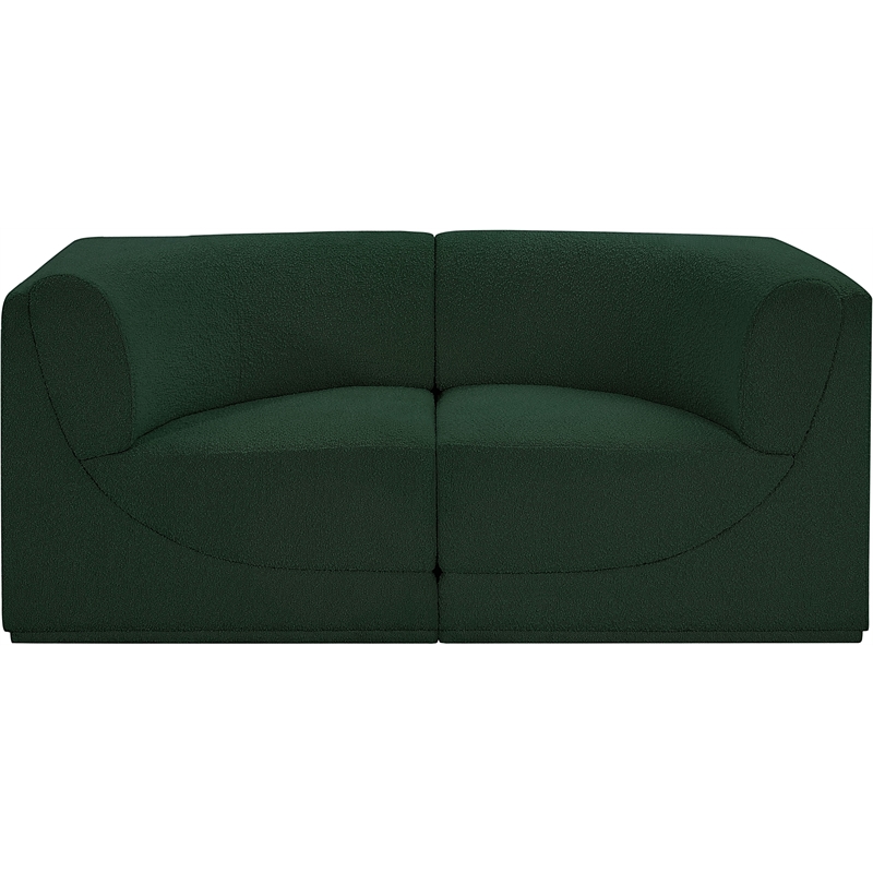 Bowery Hill Contemporary Rich Green Boucle Fabric Modular Sofa