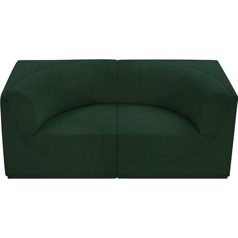 Bowery Hill Contemporary Rich Green Boucle Fabric Modular Sofa