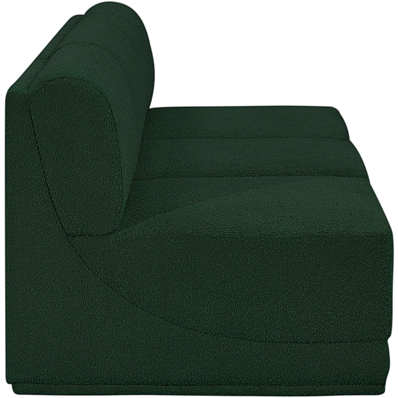 Bowery Hill Contemporary Rich Green Boucle Fabric Modular Sofa