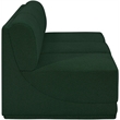 Bowery Hill Contemporary Rich Green Boucle Fabric Modular Sofa