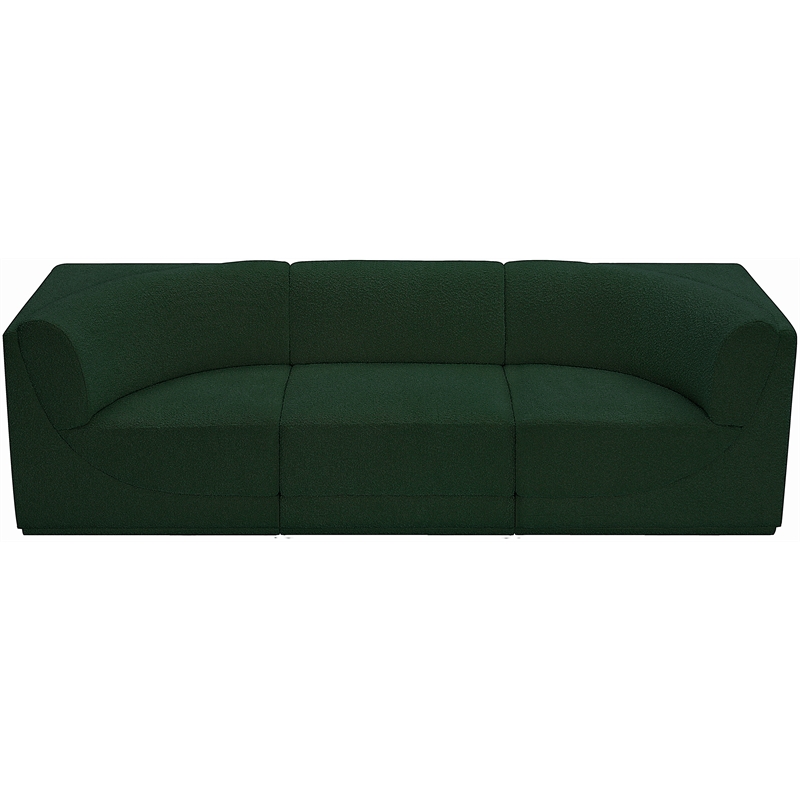 Bowery Hill Contemporary Rich Green Boucle Fabric Modular Sofa