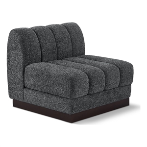 Bowery Hill Contemporary Soft Grey Chenille Fabric Armless Chair