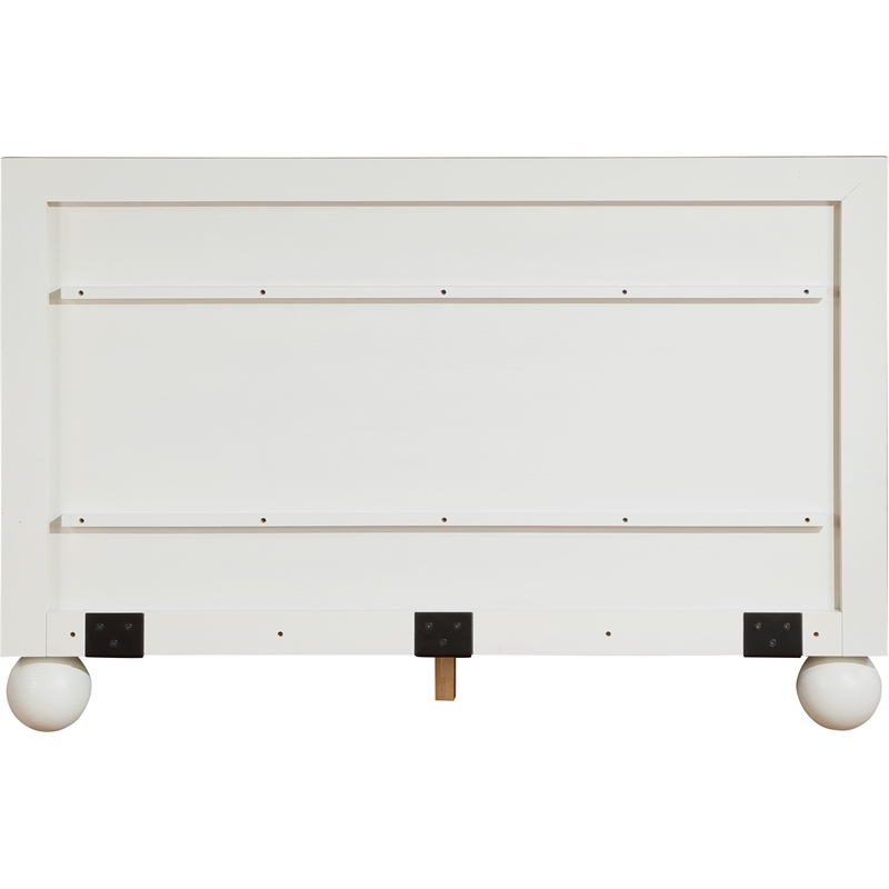 Bowery Hill Modern / Contemporary Solid Ash Wood Cream King Bed
