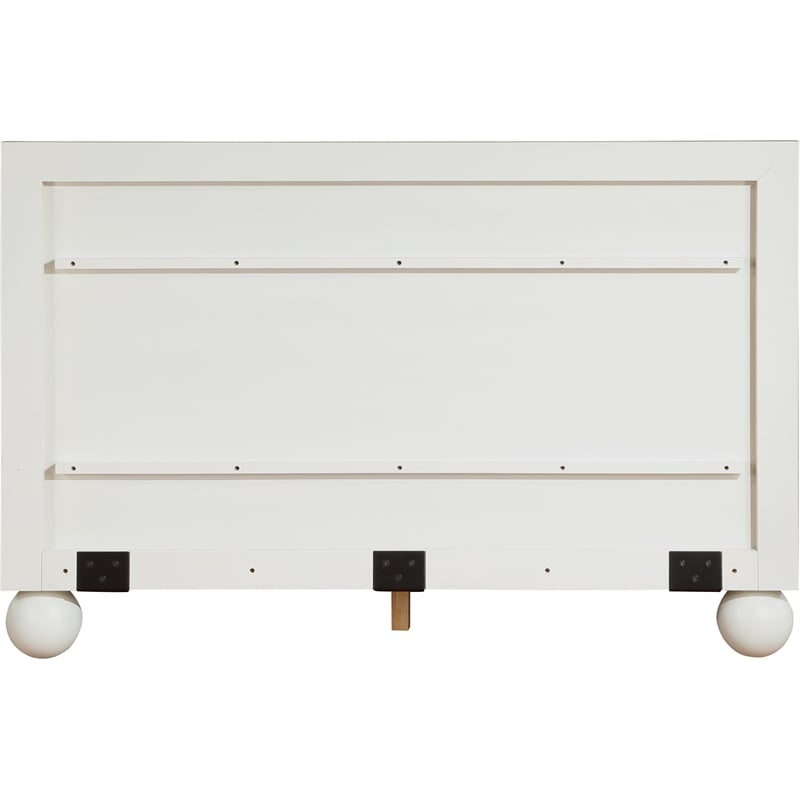Bowery Hill Modern / Contemporary Solid Ash Wood Cream Queen Bed