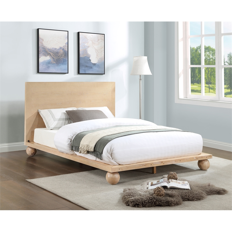 Bowery Hill Modern / Contemporary Solid Ash Wood Natural King Bed